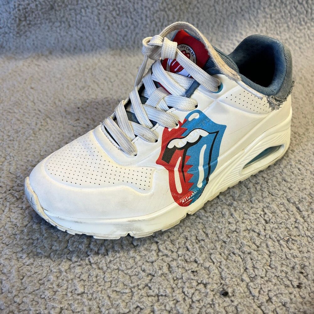 Skechers Uno X The Rolling Stones Sneakers Womens 6  White Black ‎ Shoes